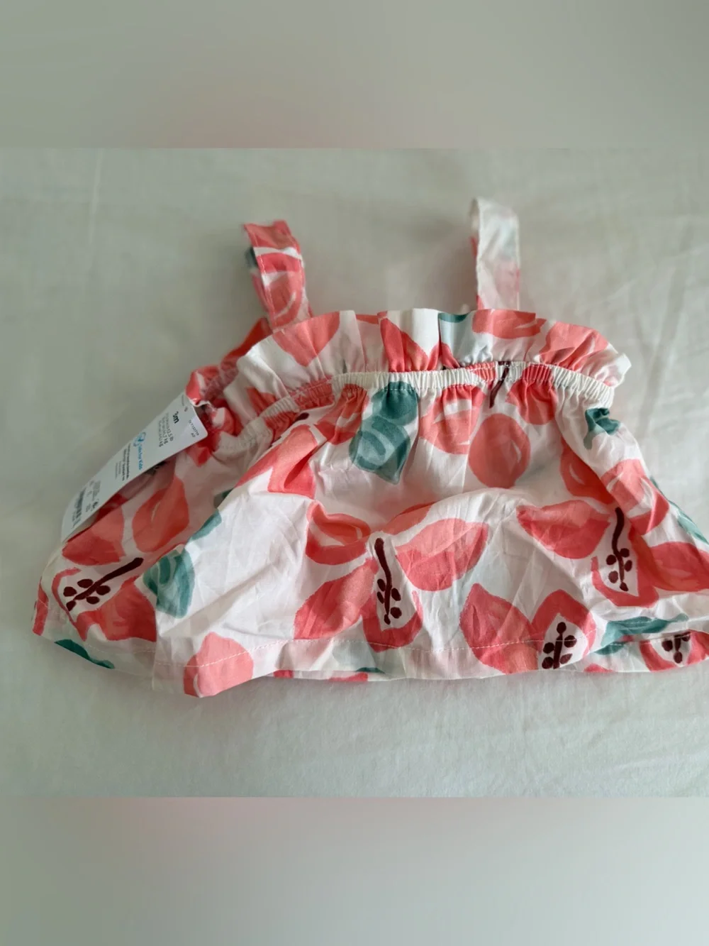 Carter's White Tank Top Bundle Coral Pink & Teal Floral Print & Pink and White